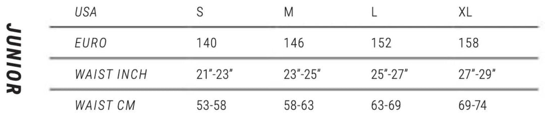 Größentabelle Mystic Trapeze Kinder